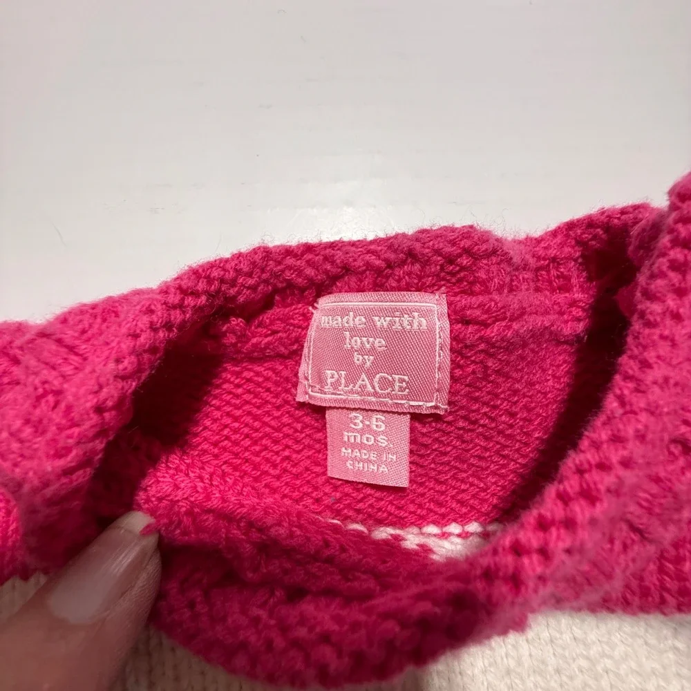 The Childrens Place Baby Girls Retro Striped Knit Sweater Pink Blue 3-6 Months